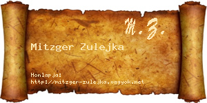 Mitzger Zulejka névjegykártya